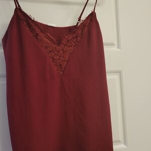 Melrose and Market Deep Red Lace Chemise